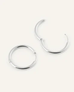 Mockberg Slim Large Hoops Örhängen Silver
