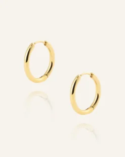Mockberg Slim Medium Hoops Örhängen Guld