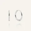 Mockberg Slim Medium Hoops Örhängen Silver