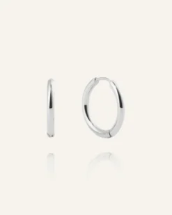 Mockberg Slim Medium Hoops Örhängen Silver