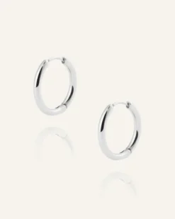 Mockberg Slim Medium Hoops Örhängen Silver