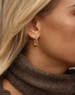 Mockberg Slim Medium U-Hoops Örhängen Guld (Copy)