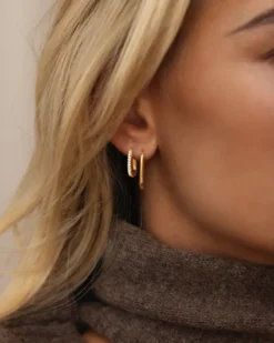 Mockberg Slim Medium U-Hoops Örhängen Guld (Copy)