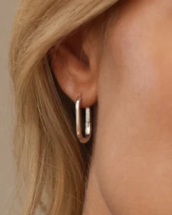Mockberg Slim Medium U-Hoops Örhängen Silver