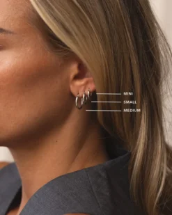 Mockberg Slim Small Hoops Örhängen Silver