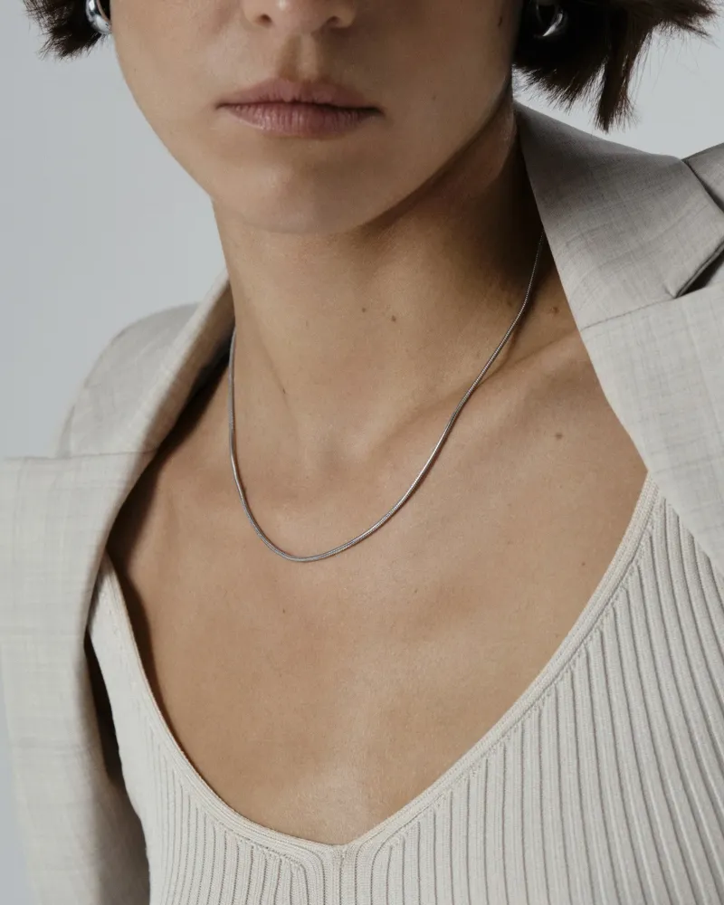Halsband Mockberg Snake Kedja Silver