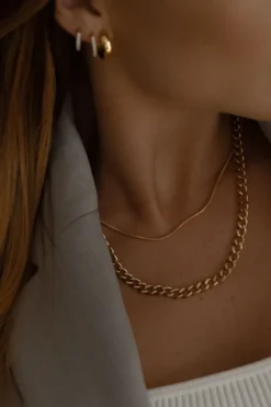 Halsband Mockberg Snake Kedja Guld