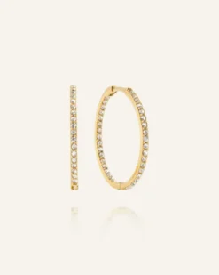 Mockberg Sparkle Extra Large Hoops Örhängen Guld