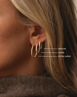 Mockberg Sparkle Extra Large Hoops Örhängen Guld