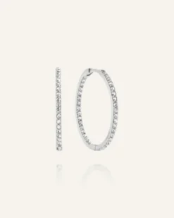 Mockberg Sparkle Extra Large Hoops Örhängen Silver