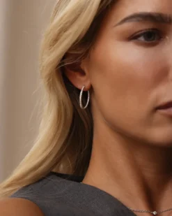 Mockberg Sparkle Extra Large Hoops Örhängen Silver