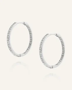 Mockberg Sparkle Extra Large Hoops Örhängen Silver