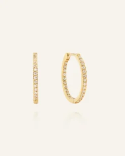 Mockberg Sparkle Large Hoops Örhängen Guld