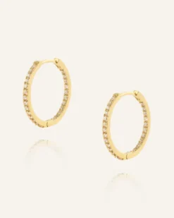 Mockberg Sparkle Large Hoops Örhängen Guld