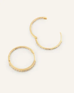 Mockberg Sparkle Large Hoops Örhängen Guld