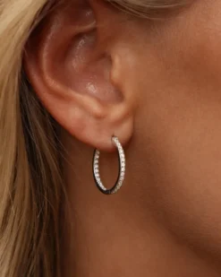 Mockberg Sparkle Large Hoops Örhängen Silver