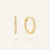 Mockberg Sparkle Medium Hoops Örhängen Guld
