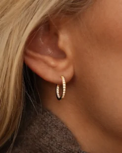 Mockberg Sparkle Medium Hoops Örhängen Guld
