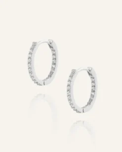 Mockberg Sparkle Medium Hoops Örhängen Silver
