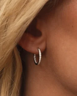 Mockberg Sparkle Medium Hoops Örhängen Silver