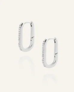 Mockberg Sparkle Medium U-Hoops Örhängen Silver