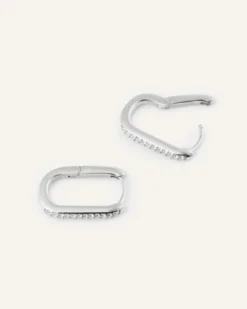 Mockberg Sparkle Medium U-Hoops Örhängen Silver