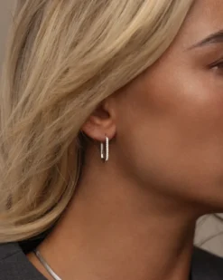 Mockberg Sparkle Medium U-Hoops Örhängen Silver