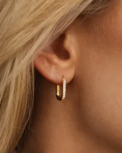 Mockberg Sparkle Small U-Hoops Örhängen Guld