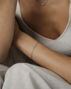 Armband Mockberg Thin Diamond Silver