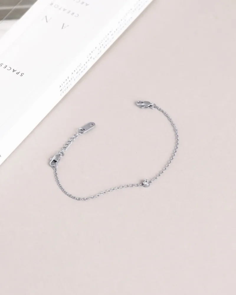 Armband Mockberg Thin Diamond Silver