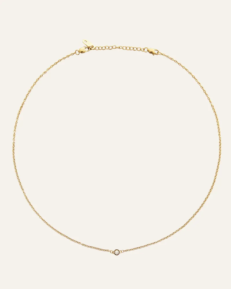 Halsband Mockberg Thin Diamond Guld