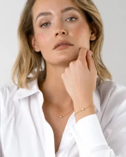 Halsband Mockberg Thin Diamond Guld