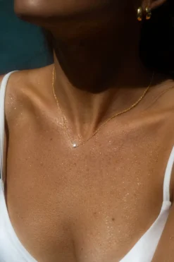 Halsband Mockberg Thin Diamond Guld