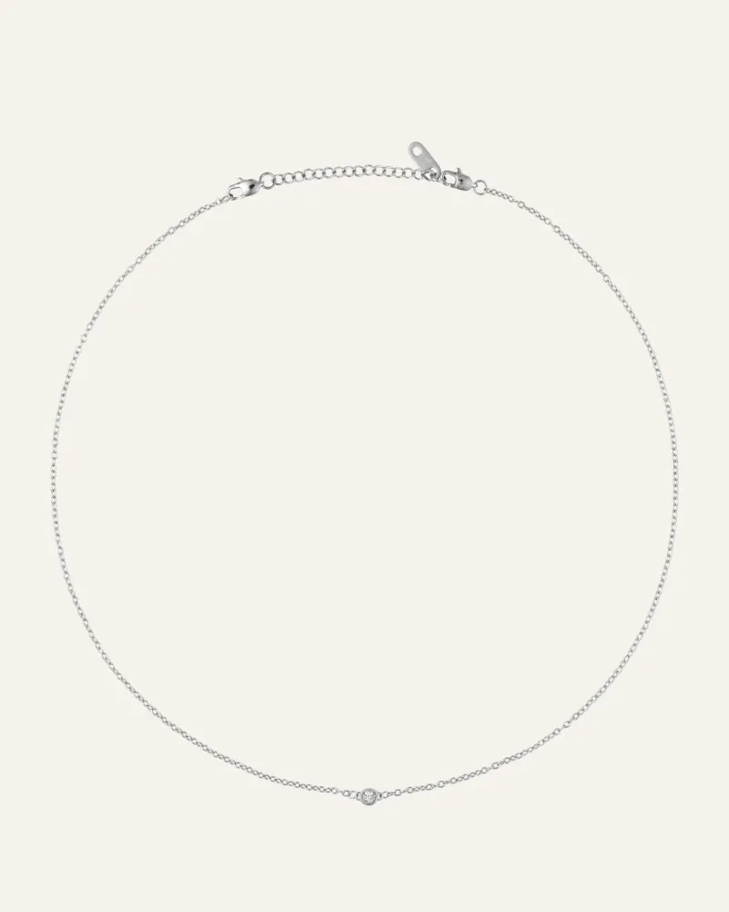 Halsband Mockberg Thin Diamond Silver