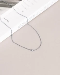 Halsband Mockberg Thin Diamond Silver