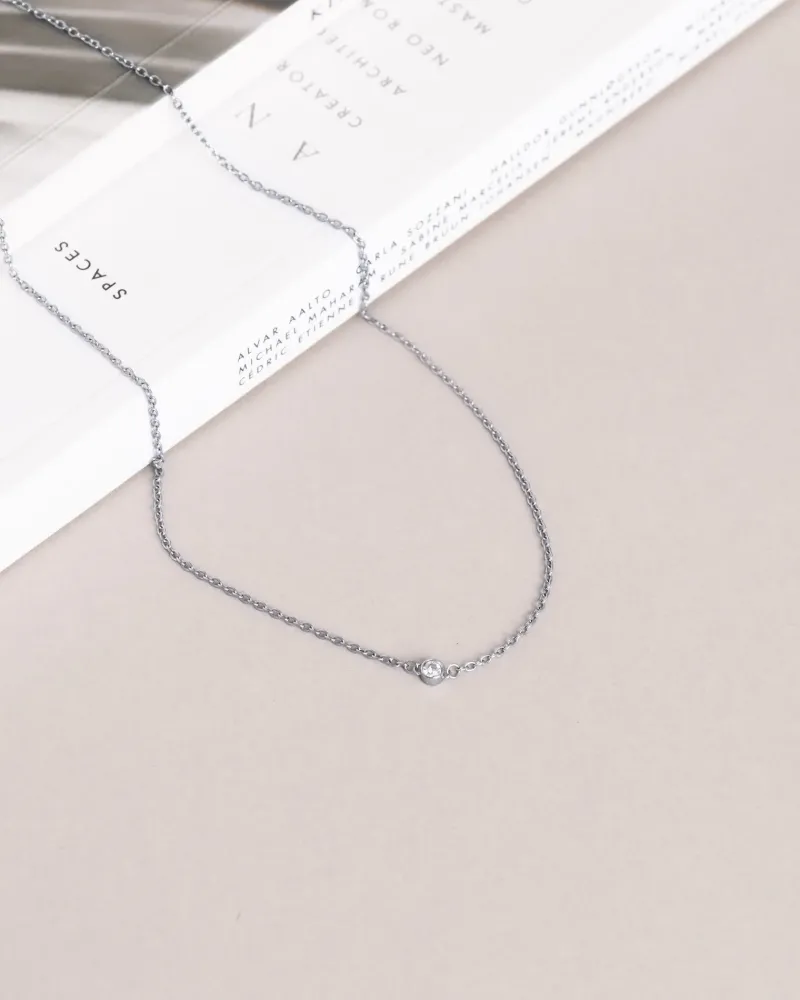Halsband Mockberg Thin Diamond Silver
