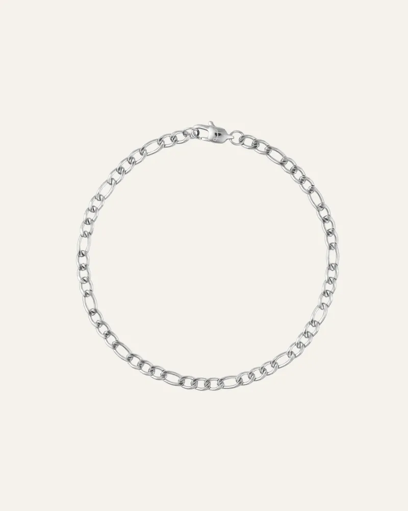 Armband Mockberg Thin Figaro Silver