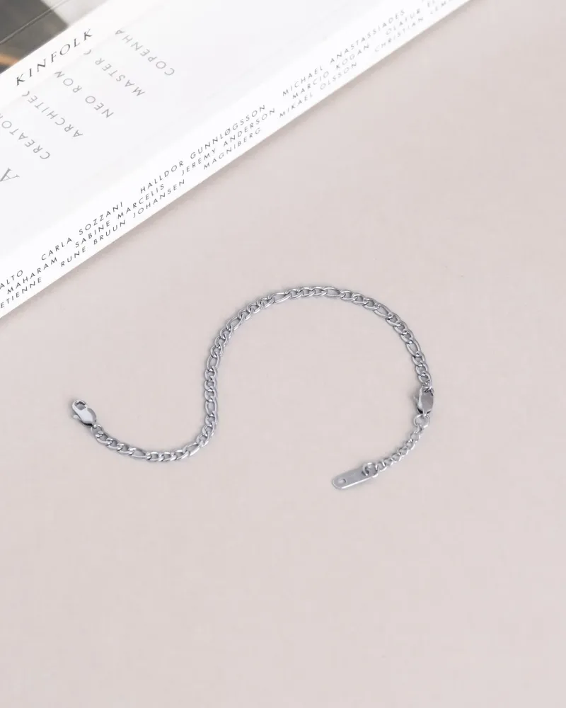 Armband Mockberg Thin Figaro Silver
