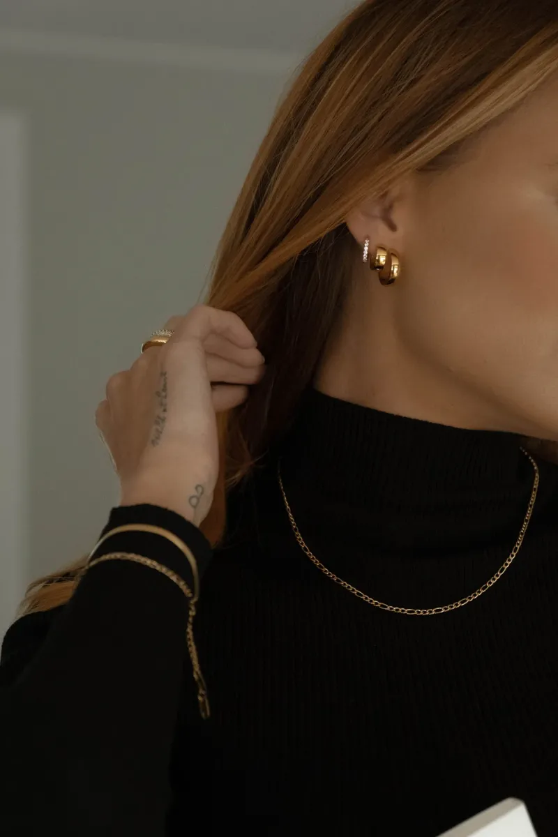 Halsband Mockberg Thin Figaro Guld