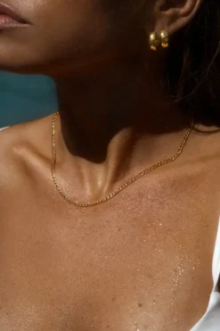 Halsband Mockberg Thin Figaro Guld