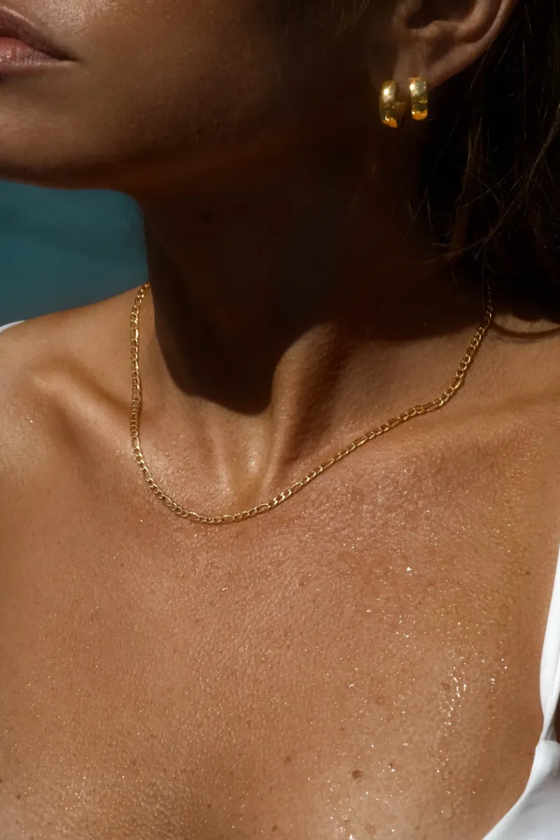 Halsband Mockberg Thin Figaro Guld