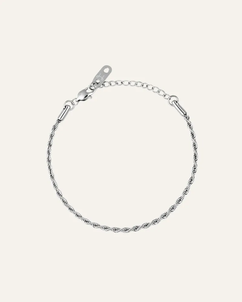 Armband Mockberg Thin Rope Silver