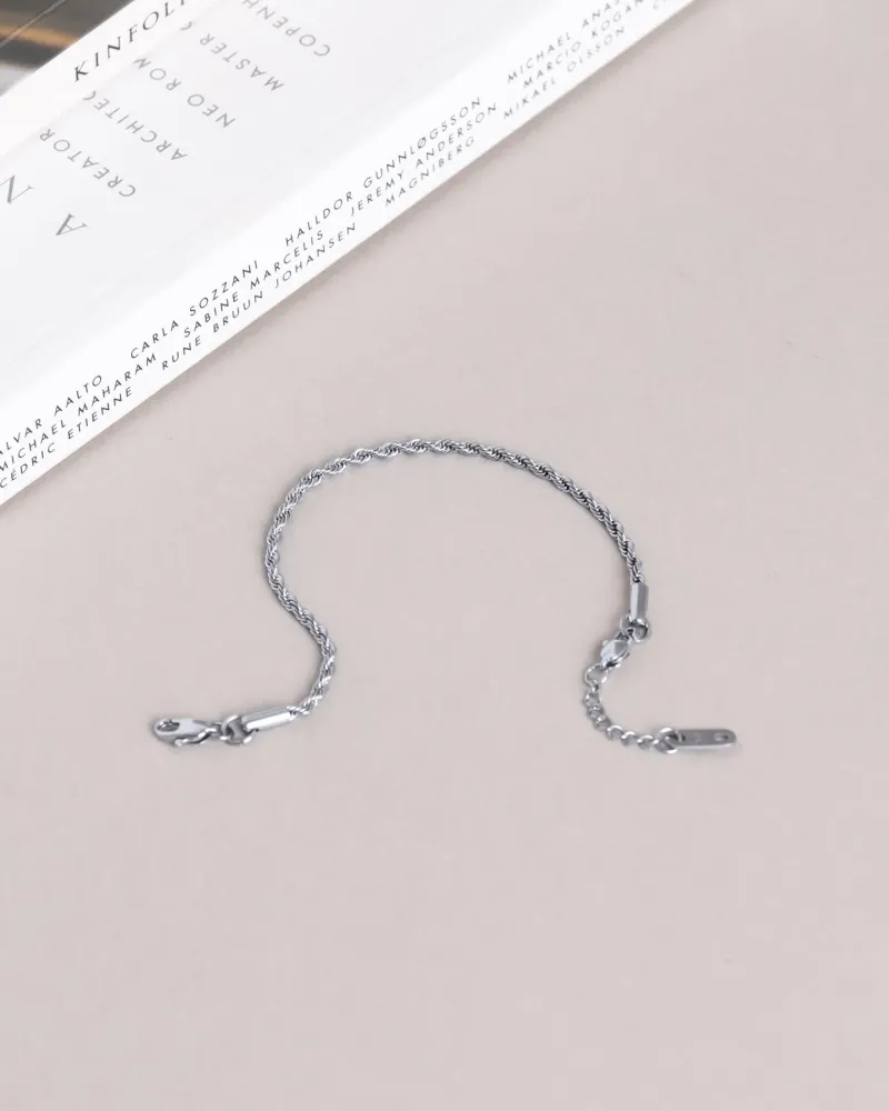 Armband Mockberg Thin Rope Silver