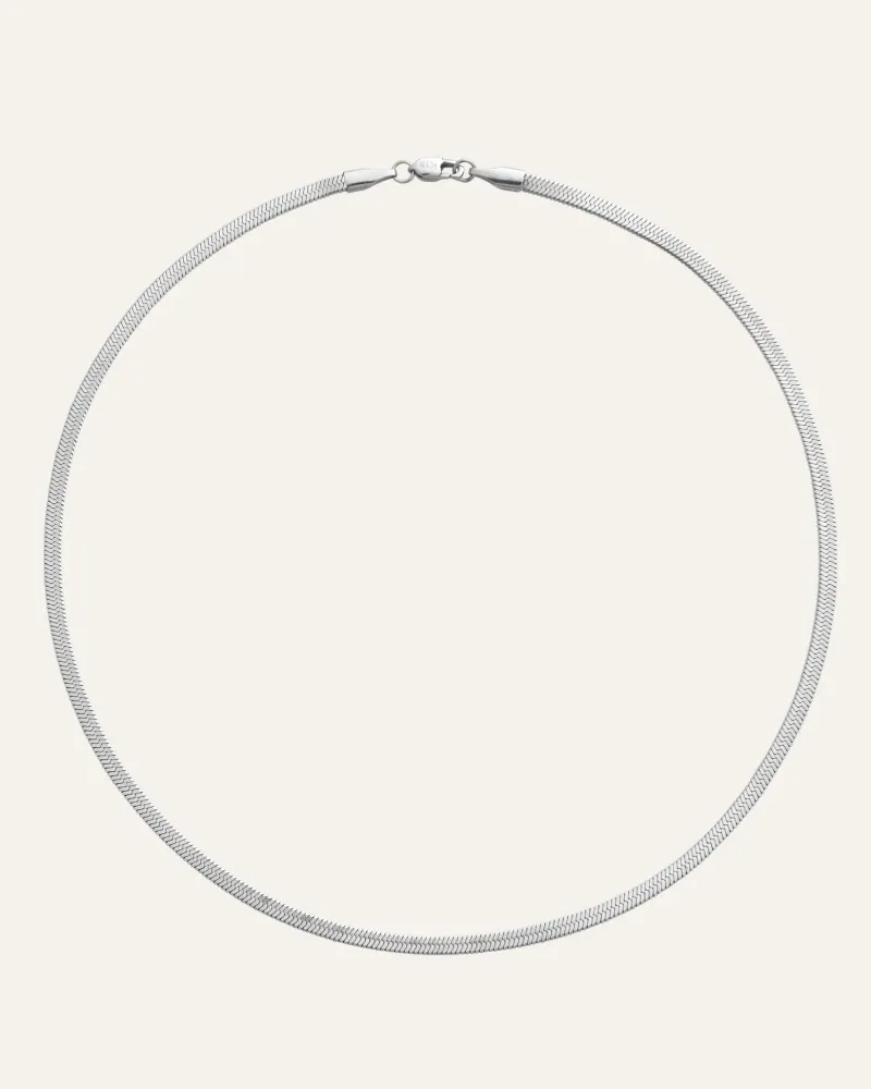 Halsband Mockberg Thin Snake Silver