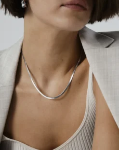 Halsband Mockberg Thin Snake Silver