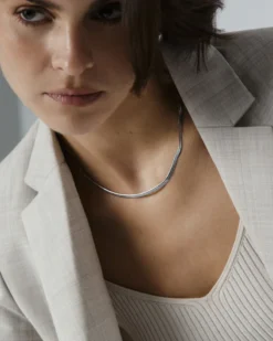 Halsband Mockberg Thin Snake Silver