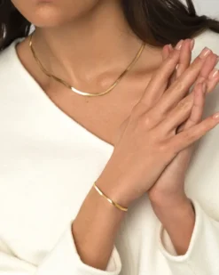Halsband Mockberg Thin Snake Guld