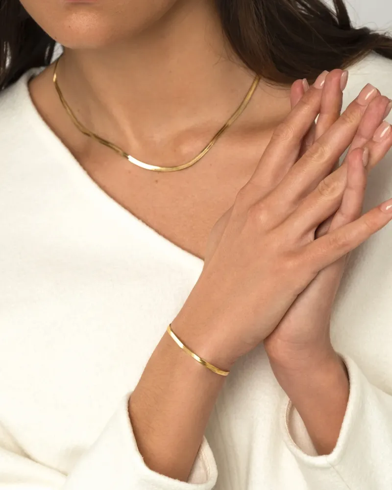 Halsband Mockberg Thin Snake Guld