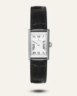 Klockor Mockberg Timeless Black Leather Silver Watch MB0246