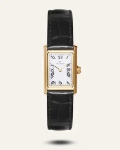 Klockor Mockberg Timeless Black Leather Gold Watch MB0245